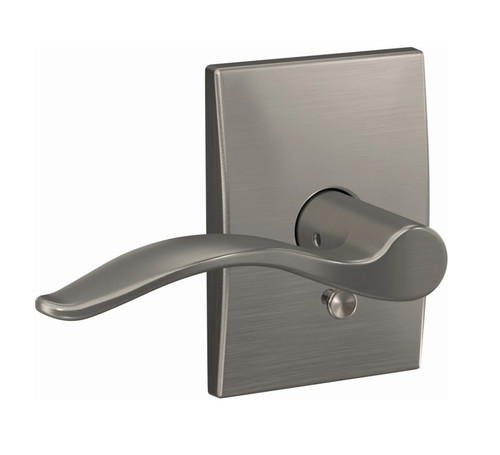 Schlage FC21PEN619CEN Pennant Lever with Century Rose Passage and Privacy Lock Satin Nickel Finish