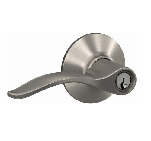 Schlage F51APEN619KIN Pennant Lever with Kinsler Rose Keyed Entry Lock Satin Nickel Finish