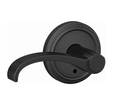 Schlage FC172WIT622IND Whitney Lever with Indy Rose Non Turning Dummy Lock Matte Black Finish