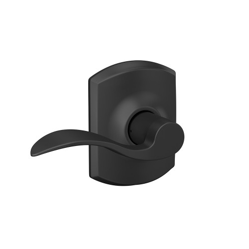 Schlage F10ACC622GRW Matte Black Passage Accent Style Lever with Greenwich Rose
