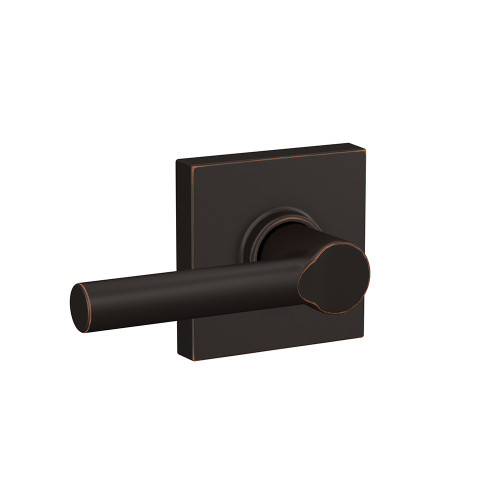 Schlage F10BRW716COL Aged Bronze Passage Broadway Style Lever with Collins Rose