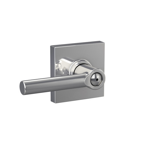 Schlage F40BRW625COL Polished Chrome Privacy Broadway Style Lever with Collins Rose
