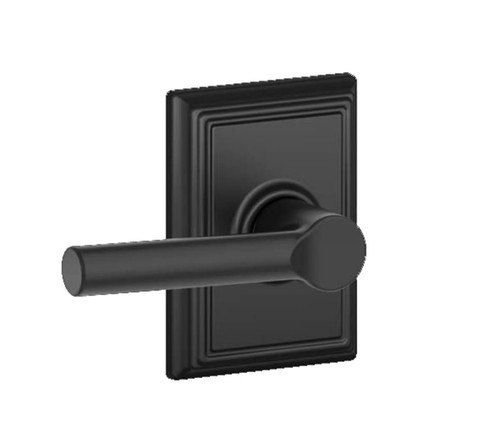 Schlage F170BRW622ADD Matte Black Half Dummy Broadway Style Lever with Addison Rose