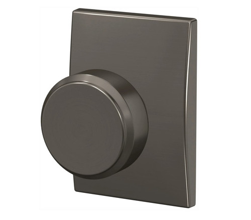 Schlage FC21BWE530CEN Bowery Knob with Century Rose Passage and Privacy Lock Black Stainless Finish