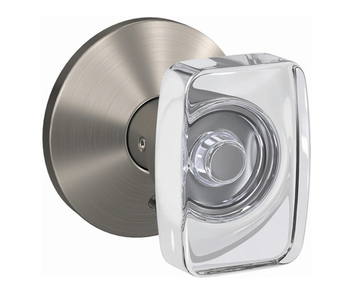 Schlage FC21CAN619KIN Caine Knob with Kinsler Rose Passage and Privacy Lock Satin Nickel Finish