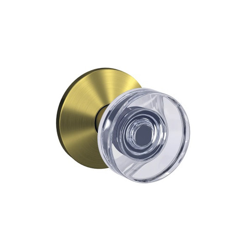 Schlage FC21DAW608KIN Dawes Knob with Kinsler Rose Passage and Privacy Lock Satin Brass Finish