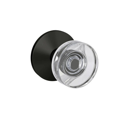 Schlage FC21DAW622KIN Dawes Knob with Kinsler Rose Passage and Privacy Lock Matte Black Finish