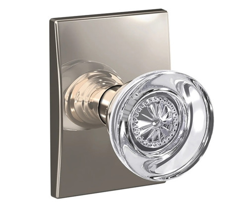 Schlage FC21HOB618CEN Hobson Knob with Century Rose Passage and Privacy Lock Polished Nickel Finish