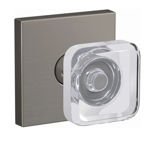 Schlage FC21KYL619COL Kyle Knob with Collins Rose Passage and Privacy Lock Satin Nickel Finish