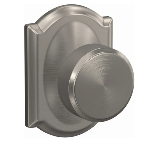 Schlage FC21SWA619CAM Swanson Knob with Camelot Rose Passage and Privacy Lock Satin Nickel Finish