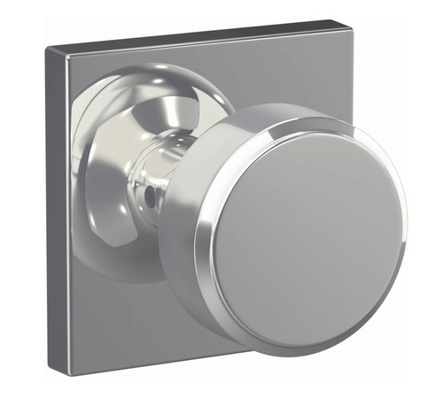 Schlage FC21SWA625COL Swanson Knob with Collins Rose Passage and Privacy Lock Polished Chrome Finish