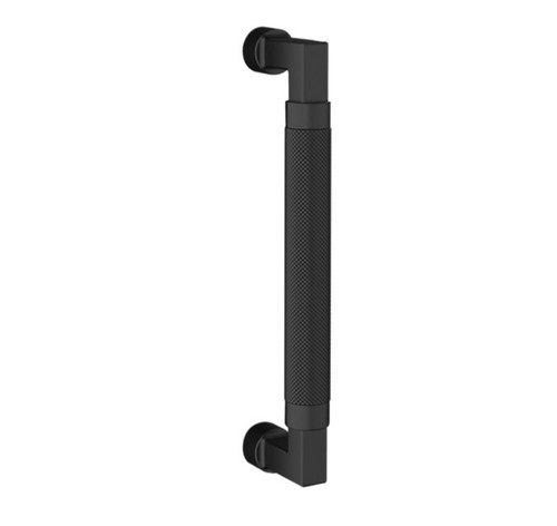 Baldwin 2580190 8" Contemporary Knurled Grip Door Pull Satin Black Finish