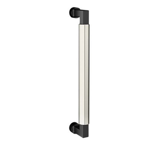 Baldwin 2581M02 10" Contemporary Door Pull with Lifetime Bright Nickel Pull Grip On The Satin Black Finish