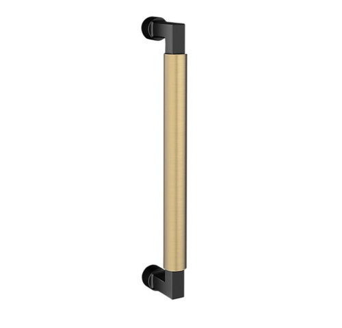 Baldwin 2581M04 10" Contemporary Door Pull with Lifetime Satin Brass Pull Grip On The Satin Black Finish