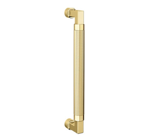 Baldwin 2582003 10" Contemporary Knurled Grip Door Pull Lifetime Brass Finish