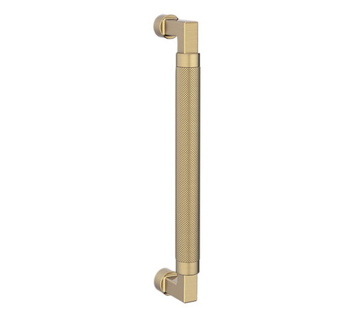 Baldwin 2582044 10" Contemporary Knurled Grip Door Pull with Lifetime Satin Brass Finish
