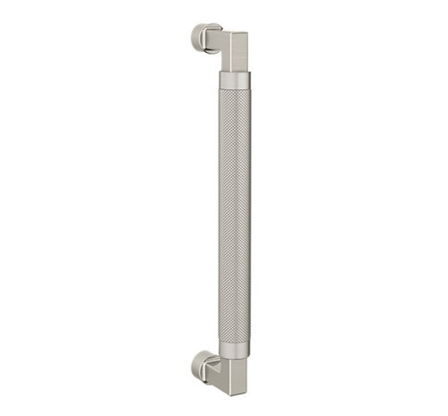 Baldwin 2582056 10" Contemporary Knurled Grip Door Pull with Lifetime Satin Nickel Finish