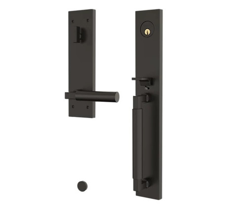 Baldwin 85316102LFD Gramercy Full Escutcheon Tubular Left Hand Dummy Handleset Oil Rubbed Bronze Finish