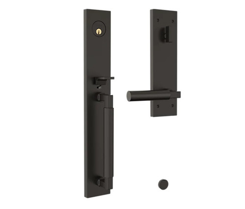 Baldwin 85316102RFD Gramercy Full Escutcheon Tubular Right Hand Dummy Handleset Oil Rubbed Bronze Finish