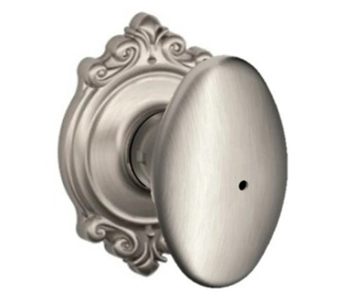 Schlage F40SIE619BRK Satin Nickel Privacy Siena Style Knob with Brookshire Rose