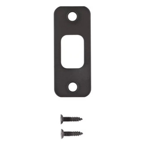 Kwikset 85279-514 1-1/8" x 2-3/4" Round Corner Deadbolt Strike 514 Matte Black Finish