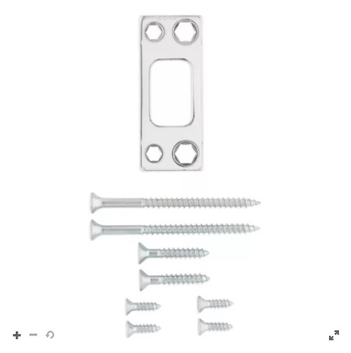 Kwikset 820049-003 Square Corner Deadbolt Strike US26 Bright Chrome and US26D Satin Chrome Finish