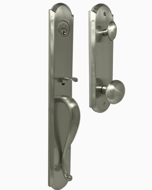 Weslock 06641-NINSL2D Philbrook Single Cylinder Handleset with Impresa Knob Satin Nickel