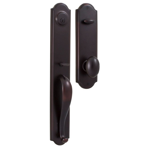 Weslock 06641-1J1SL2D Philbrook Single Cylinder Handle set with Julienne Knob in the Oil Rubbed Bronze Finish