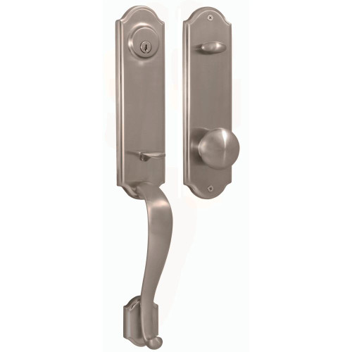 Weslock 06651-NINSL2D Mansion Single Cylinder Handle set with Impresa Knob in the Satin Nickel