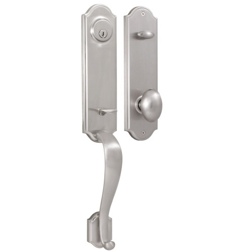 Weslock 06651-NJNSL2D Mansion Single Cylinder Handle set with Julienne Knob in the Satin Nickel