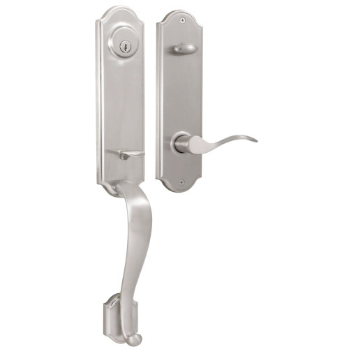 Weslock L6655-NUN0020 Mansion Dummy Handle set with Left Hand Bordeau lever in the Satin Nickel