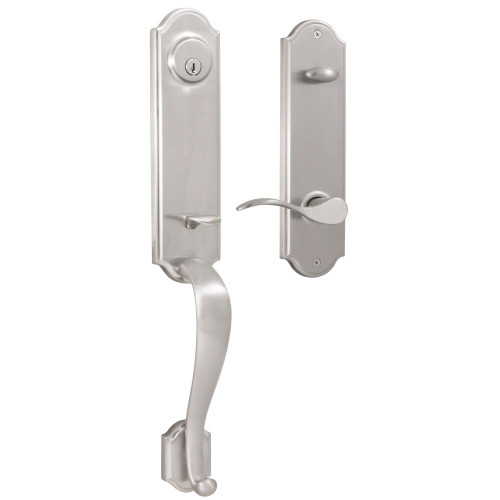 Weslock R6655-NUN0020 Mansion Dummy Handle set with Right Hand Bordeau lever in the Satin Nickel