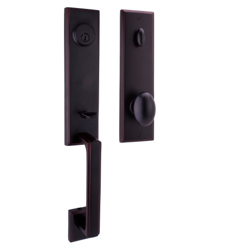 Weslock 06681-1J1SL2D Woodward Single Cylinder Handle set with Julienne Knob in the Oil Rubbed Bronze Finish