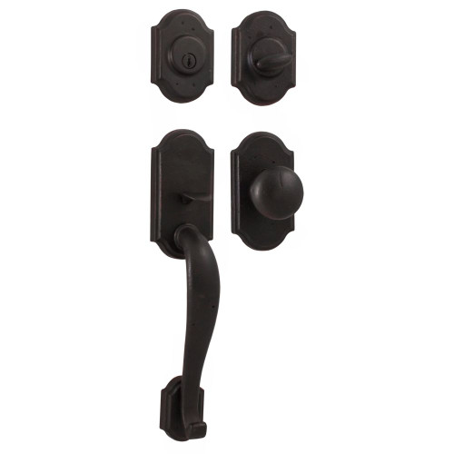 Weslock 07625-1F1SL2D Castletown Single Cylinder Handle set with Wexford Knob in the Oil Rubbed Bronze Finish