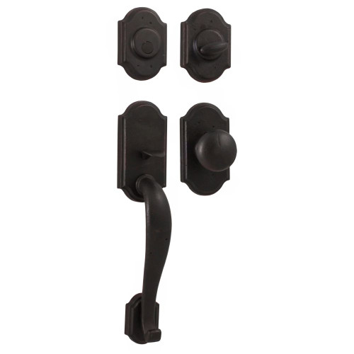 Weslock 07624-1F10020 Castletown Dummy Handle set with Wexford Knob in the Oil Rubbed Bronze Finish