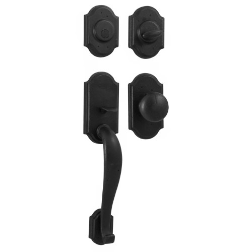 Weslock 07624-2F20020 Castletown Dummy Handle set with Wexford Knob in the Black finish