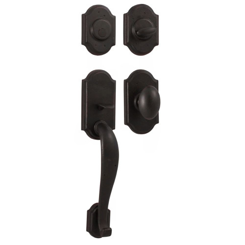 Weslock 07624-1M10020 Castletown Dummy Handle set with Durham Knob in the Oil Rubbed Bronze Finish