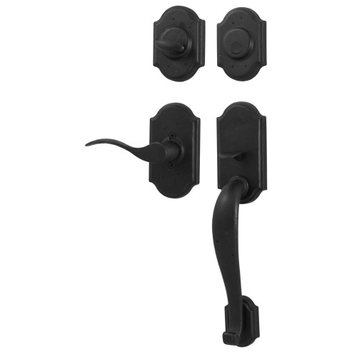 Weslock R7624-2H20020 Castletown Dummy Handle set with Right hand Carlow lever in the Black Finish