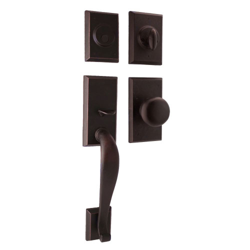 Weslock 07924-1F10020 Aspen Dummy Handle set with Wexford Knob in the Oil Rubbed Bronze Finish