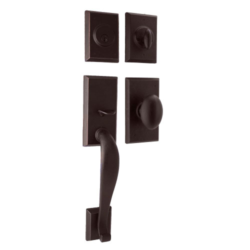 Weslock 07925-1M1SL2D Aspen Single Cylinder Handle set with Durham Knob in the Oil Rubbed Bronze Finish