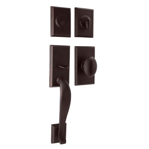 Weslock 07924-1M10020 Aspen Dummy Handle set with Durham Knob in the Oil Rubbed Bronze Finish