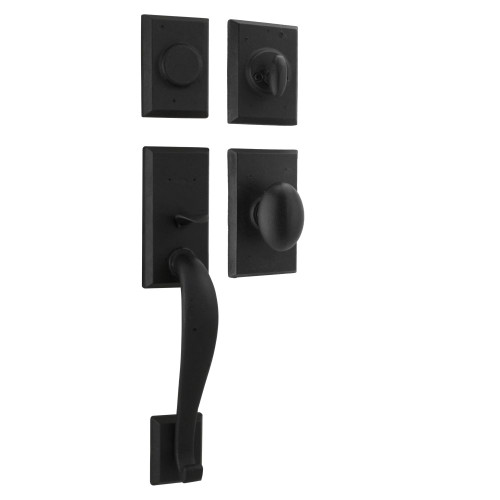 Weslock 07924-2M20020 Aspen Dummy Handle set with Durham Knob in the Black finish