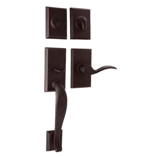 Weslock L7924-1H10020 Aspen Dummy Handle set with Left hand Carlow lever in the Oil Rubbed Bronze Finish