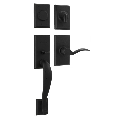 Weslock L7924-2H20020 Aspen Dummy Handle set with Left hand Carlow lever in the Black Finish