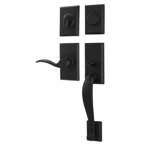 Weslock R7924-2H20020 Aspen Dummy Handle set with Right hand Carlow lever in the Black Finish