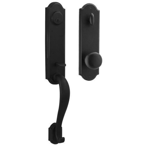 Weslock 07631-2F2SL2D Stonebriar Single Cylinder Handle set with Wexford Knob in the Black finish