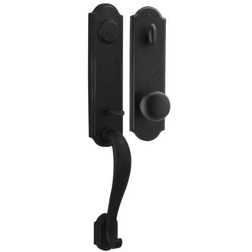 Weslock 07635-2F20020 Stonebriar Dummy Handle set with Wexford Knob in the Black finish