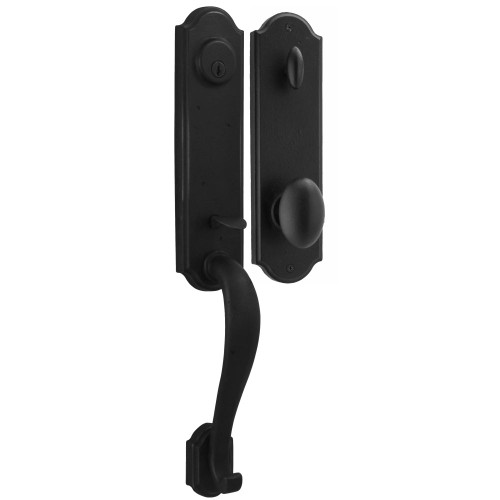 Weslock 07631-2M2SL2D Stonebriar Single Cylinder Handle set with Durham Knob in the Black finish