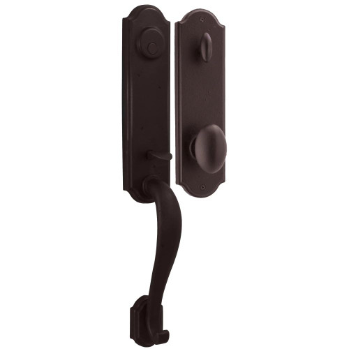 Weslock 07635-1M10020 Stonebriar Dummy Handle set with Durham Knob in the Oil Rubbed Bronze Finish