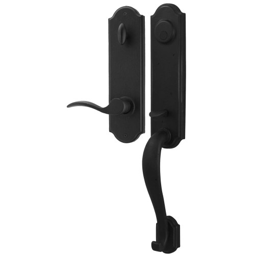 Weslock R7635-2H20020 Stonebriar Dummy Handle set with Right hand Carlow lever in the Black Finish